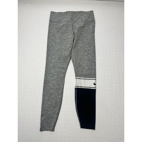 Nike Dri-FIT Colorblock Leggings Gray/Black Women’s Size Large - Picture 1 of 5